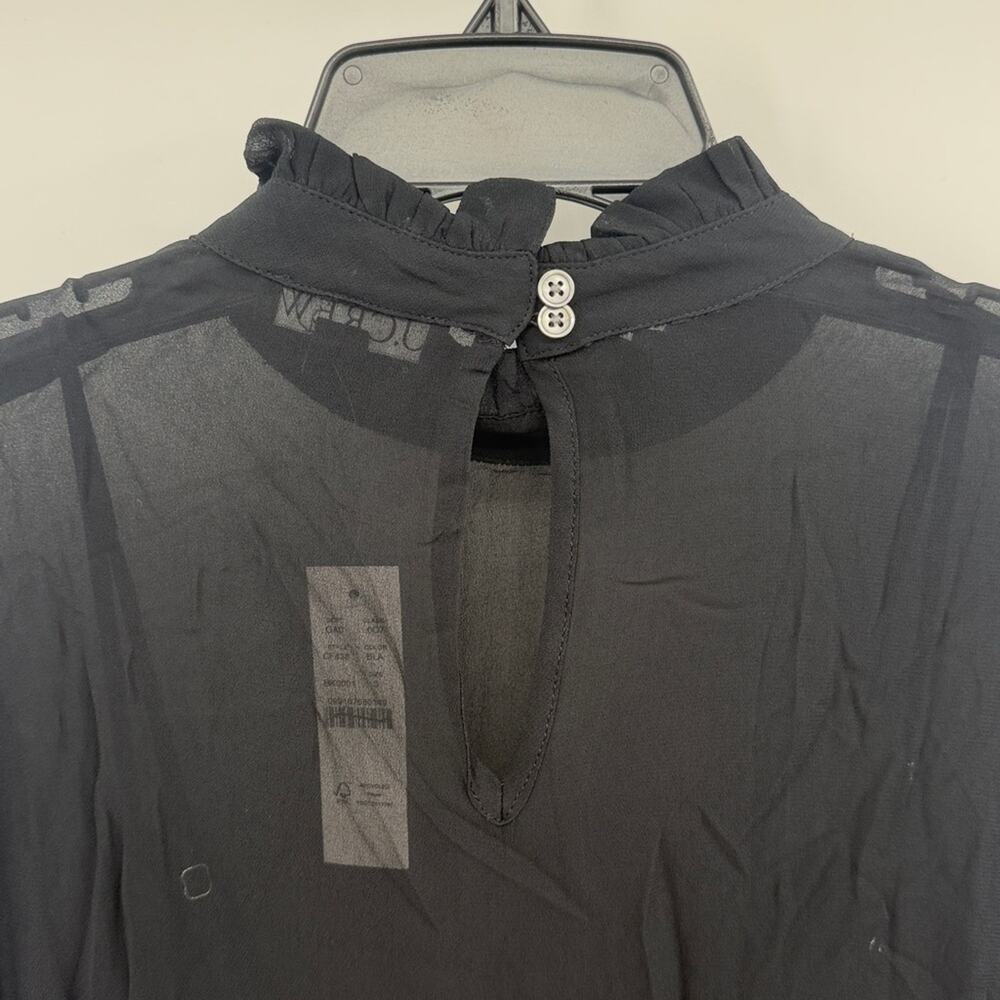 J. Crew Women's Ruffleneck top in chiffon - Black - Small - New with tags - Picture 9 of 12